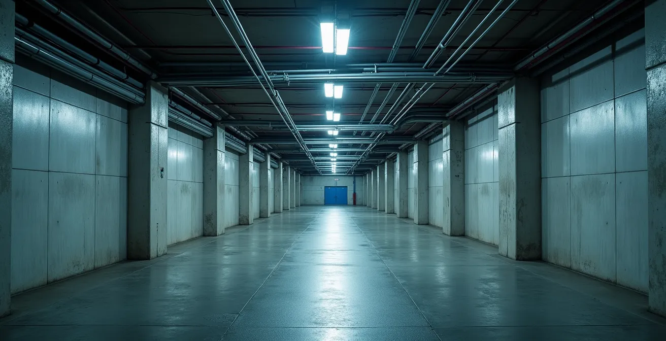 Modern electrical panel installation in a Quebec condominium parking garage