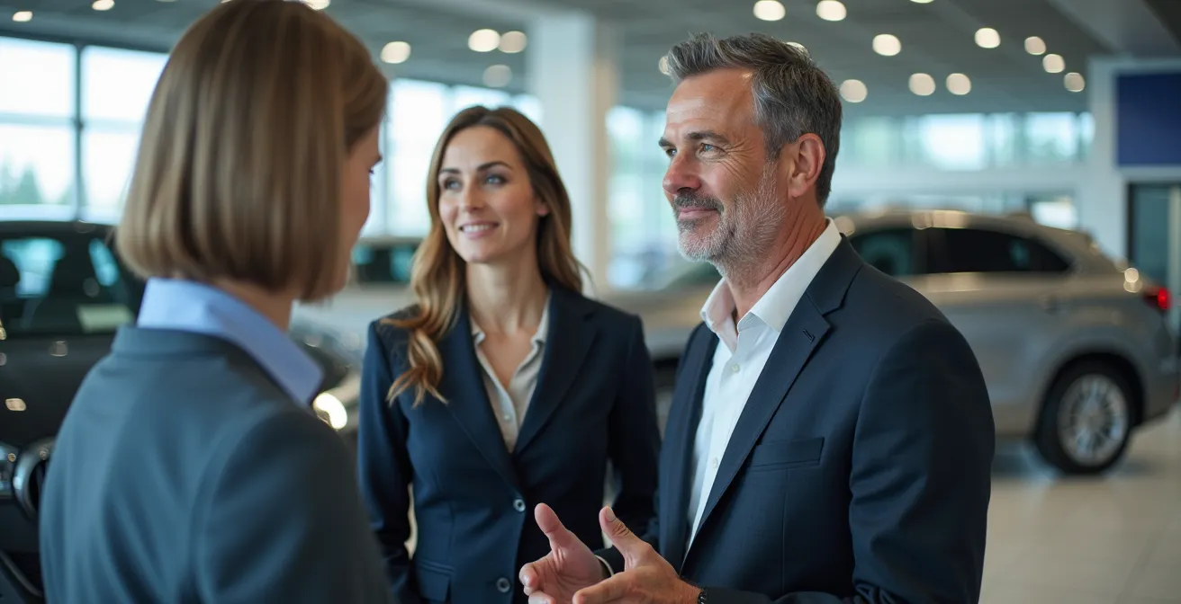 Split view of Quebec car dealership showing transition from gas to electric vehicles