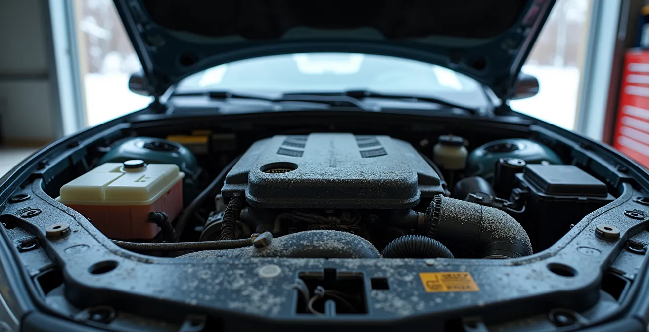 ECU connector showing green salt corrosion damage typical of Quebec winter road conditions