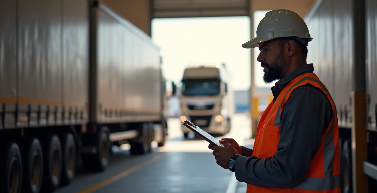 Strategic logistics warehouse loading dock during peak season